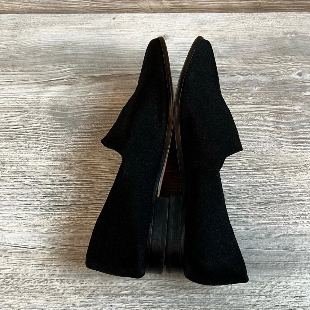 Clifford & Wills slip on black satin like shoes size 10